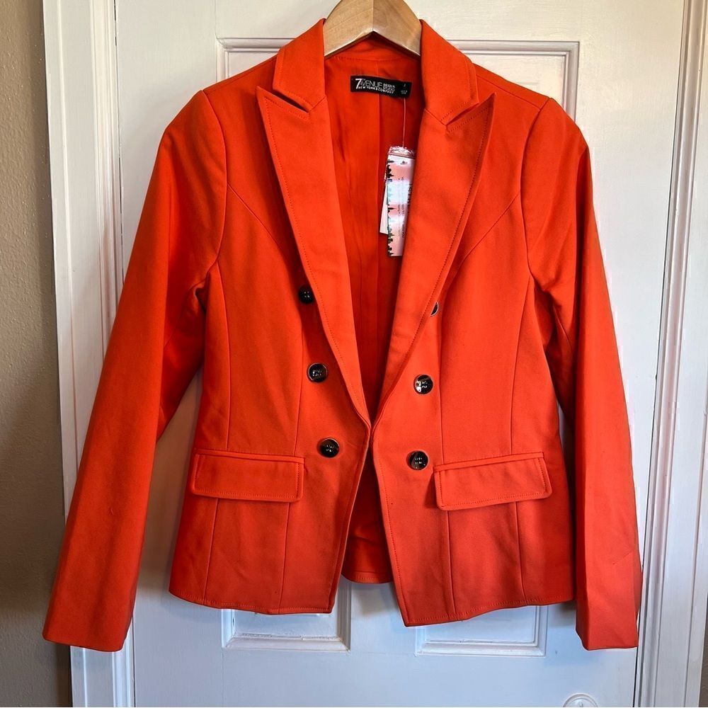 7th avenue New York & CO. Orange blazer jacket size 2